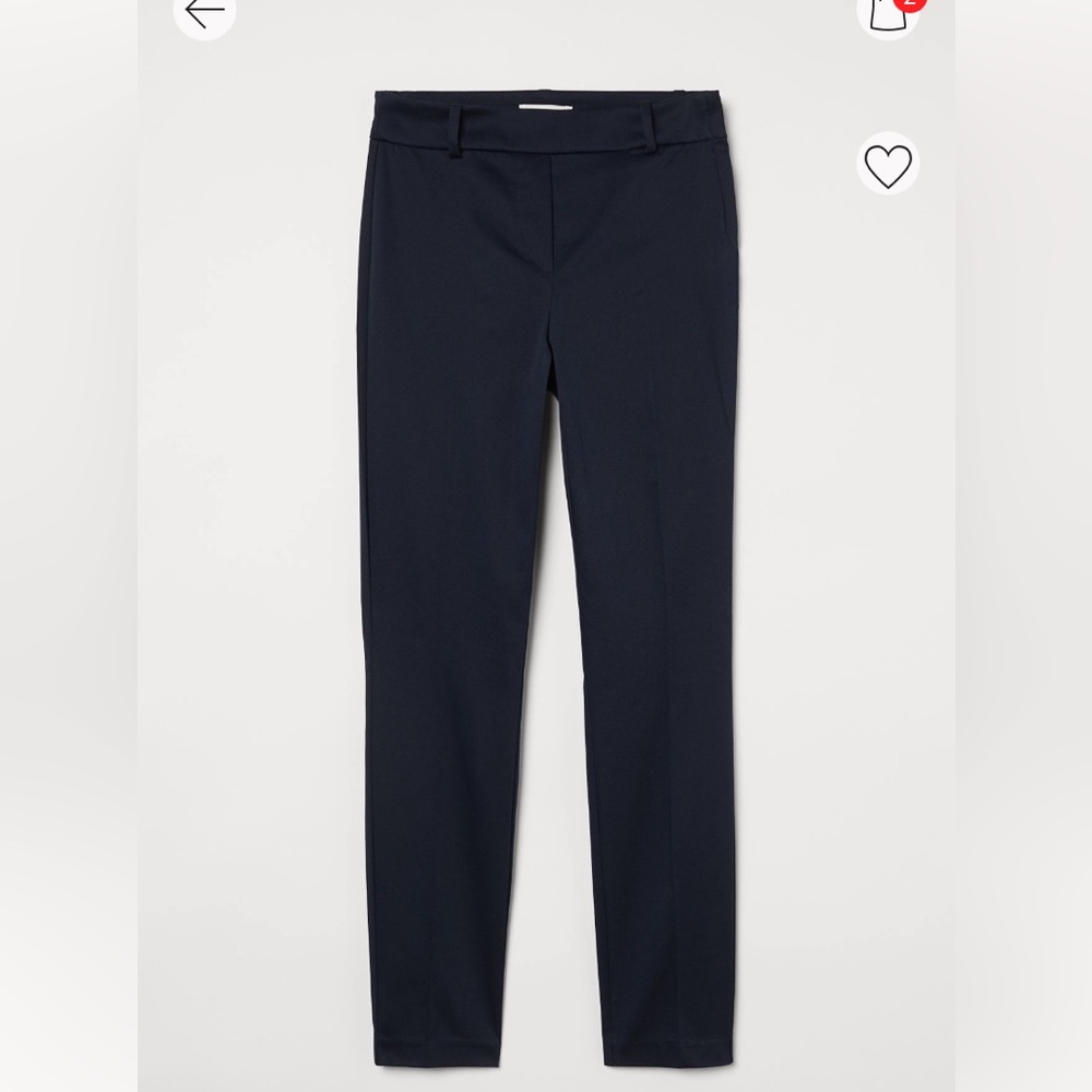 H&M creased pants navy blue